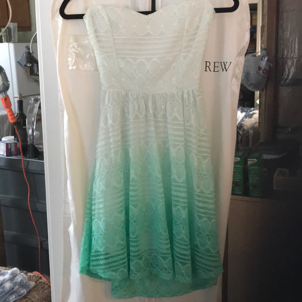 Janice size small dress. Green seafoam ombré color